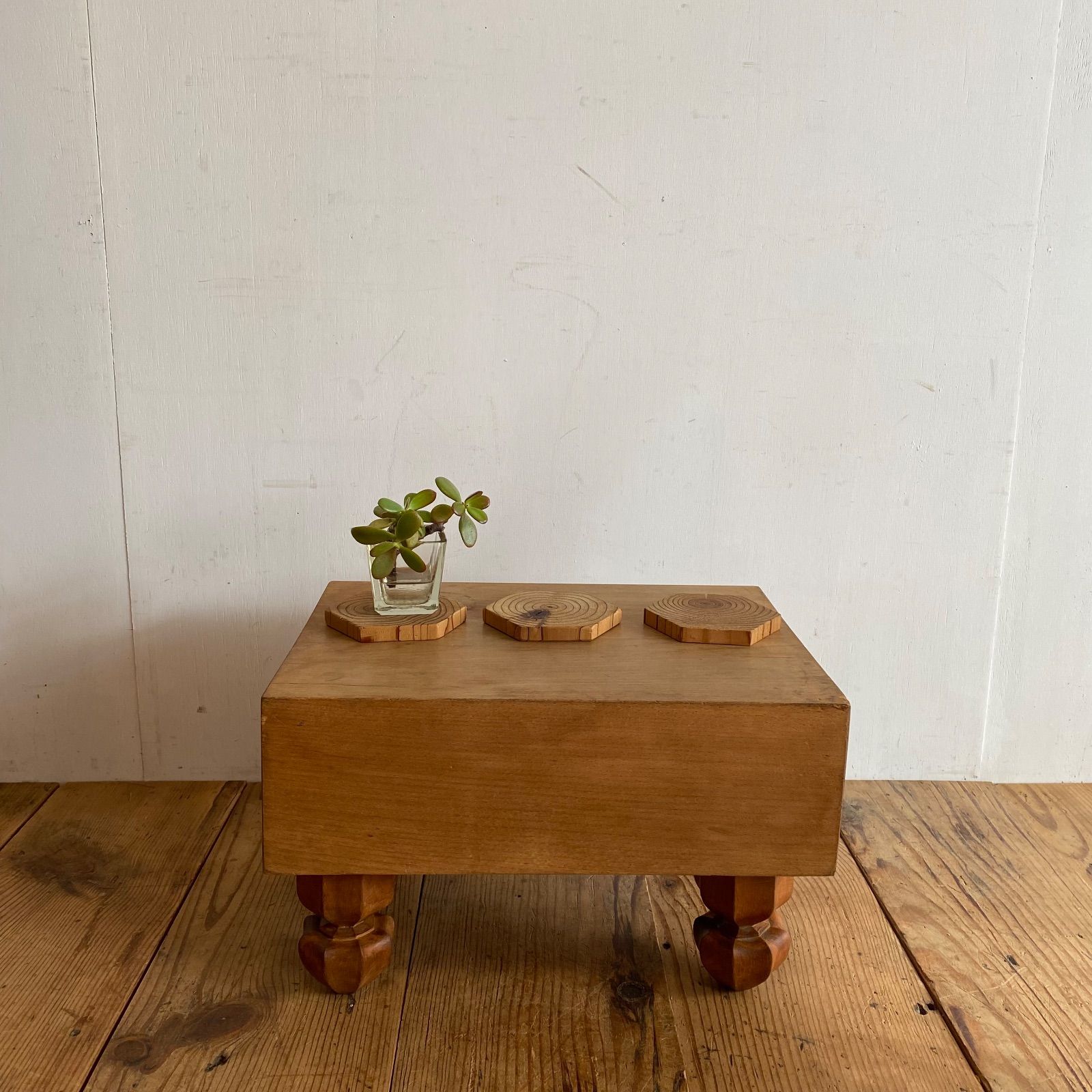 アンティーク 木製 飾り台 花台 ローテーブル スツール 小型テーブル