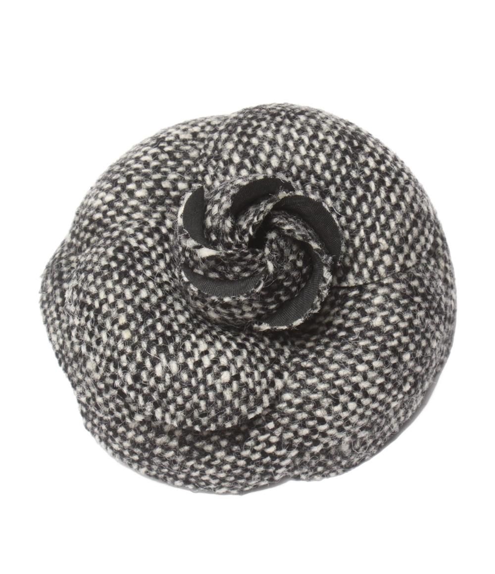 美品 シャネル コサージュ カメリア ツイード レディース CHANEL