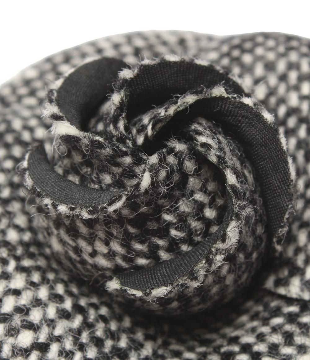 美品 シャネル コサージュ カメリア ツイード レディース CHANEL