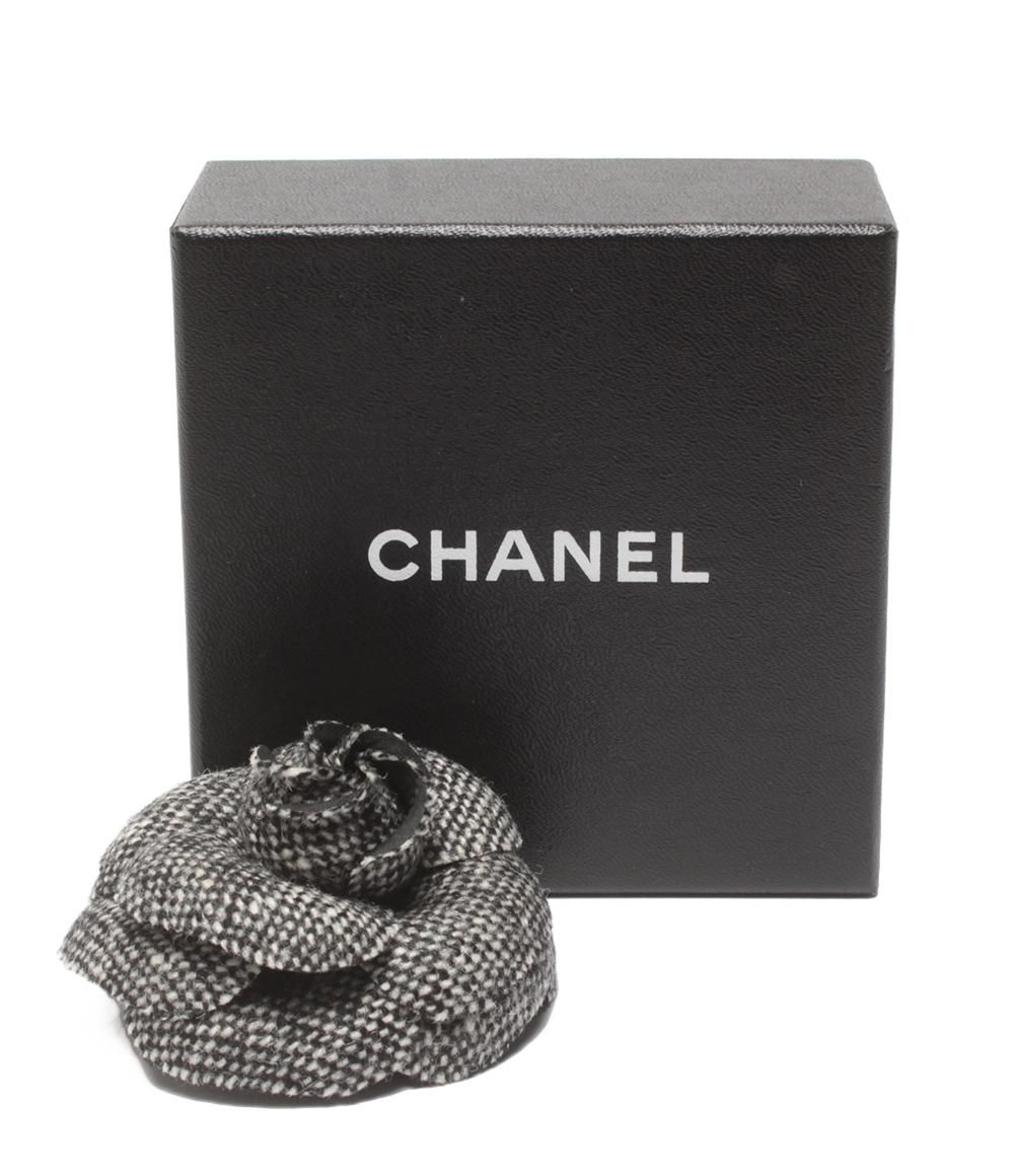 美品 シャネル コサージュ カメリア ツイード レディース CHANEL