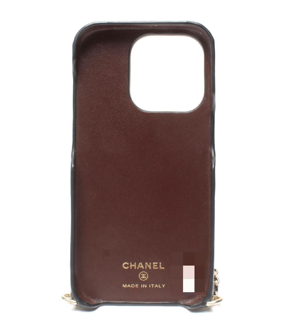 シャネル iphoneケース チェーンショルダー付き iphone 14 pro ゴールド金具 マトラッセ レディース CHANEL