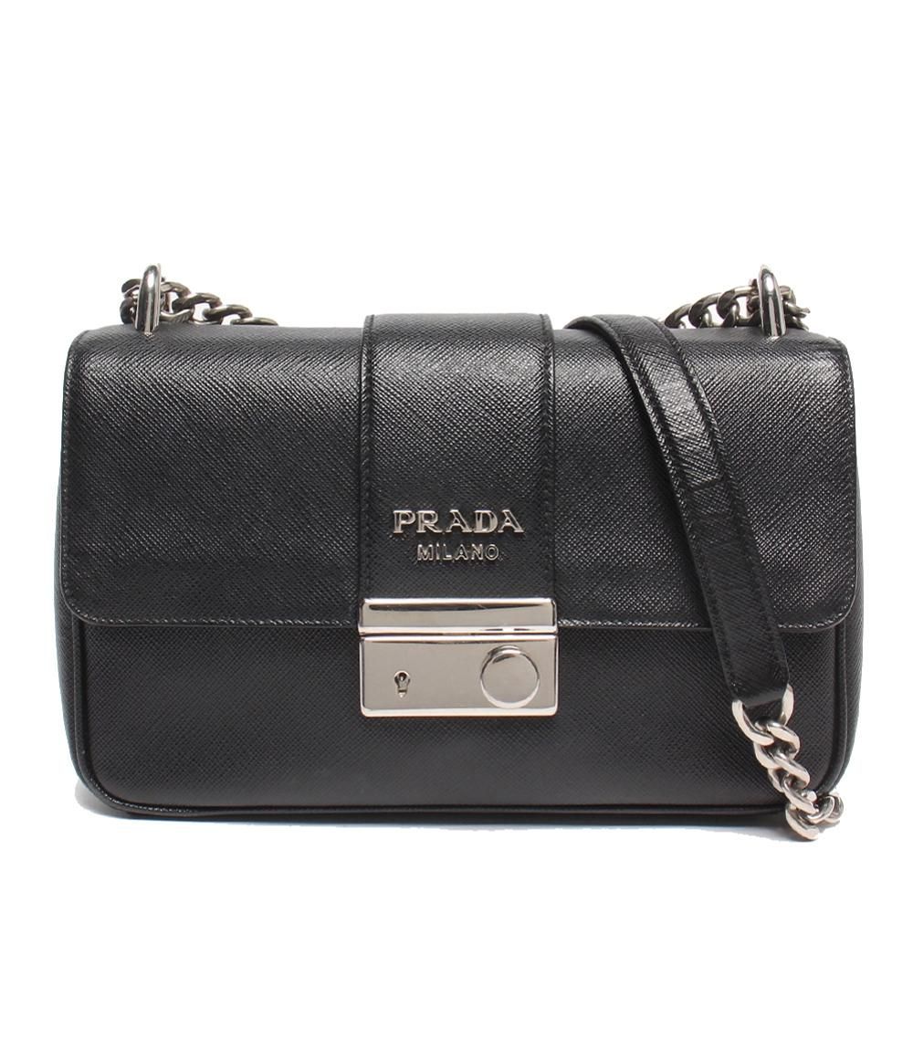 プラダ チェーンショルダーバッグ 斜め掛け 肩掛け サフィアーノ