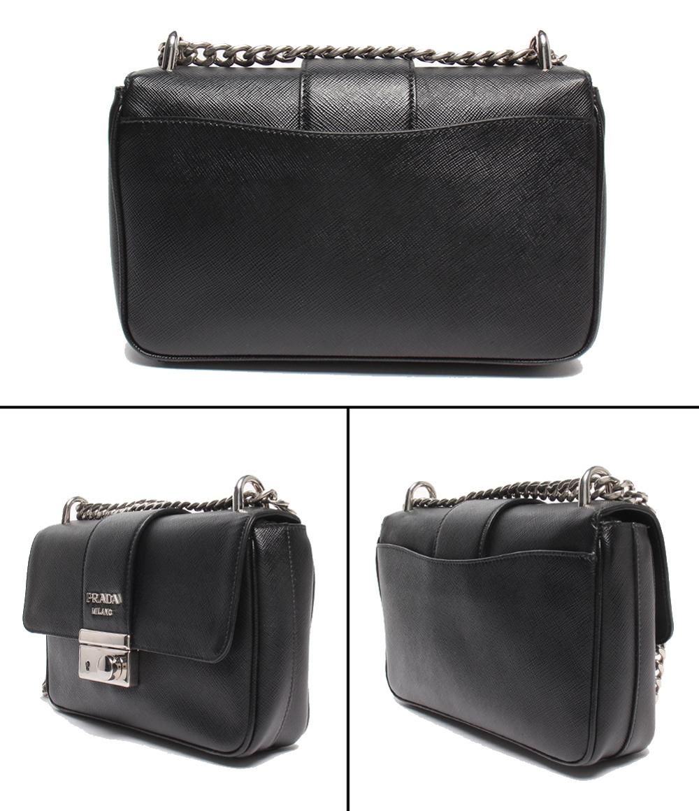 プラダ チェーンショルダーバッグ 斜め掛け 肩掛け サフィアーノ