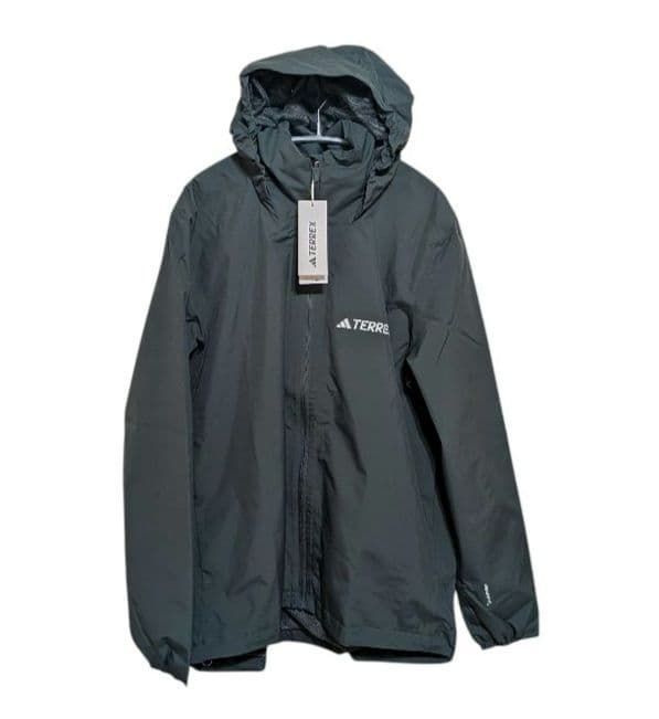 adidas TERREX エッセンシャルズ レインジャケット L カーキ