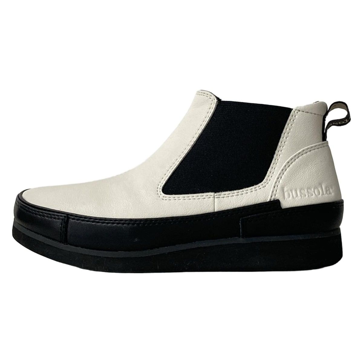 bussola ブソラ ショートブーツ 35 レディース - 白×黒 レザー