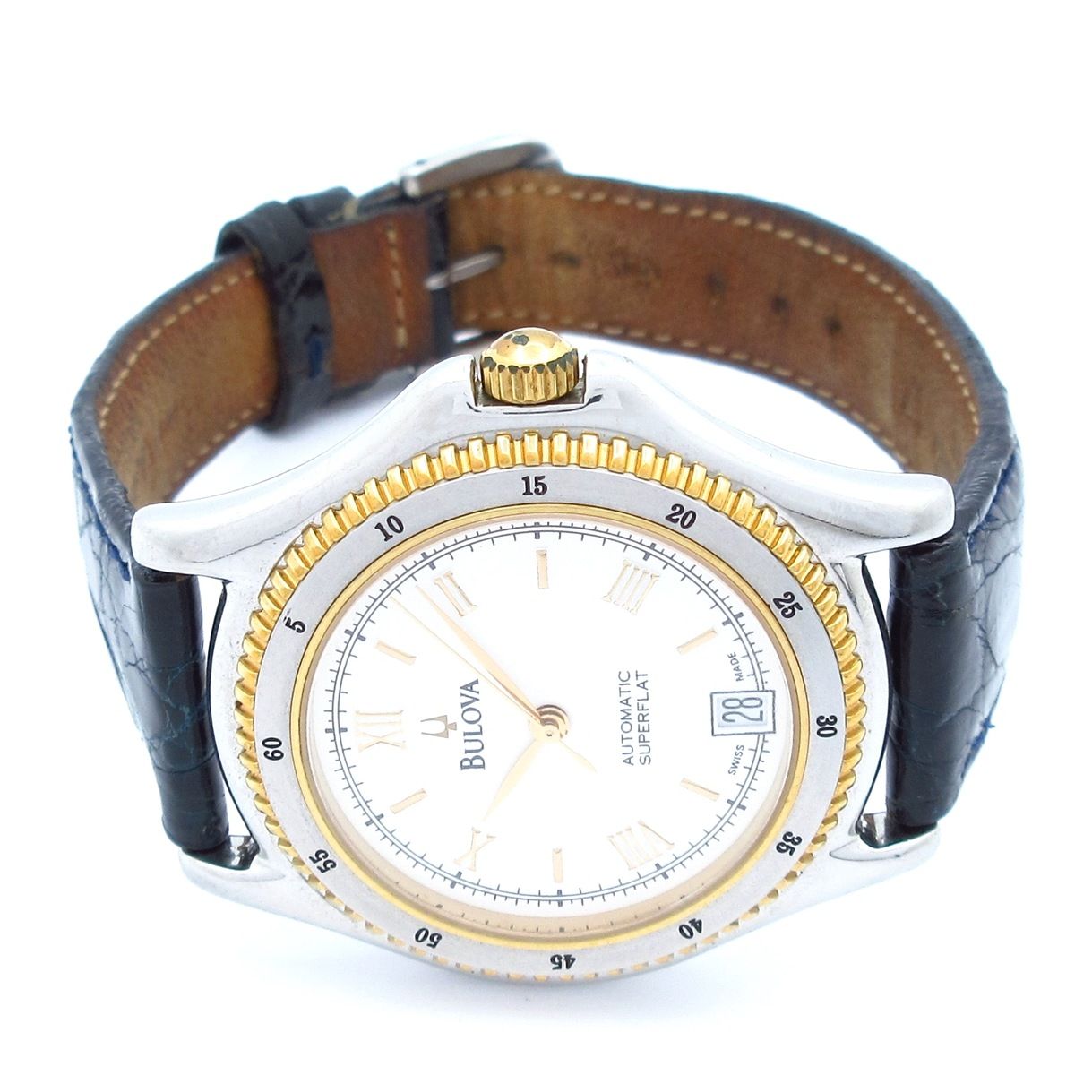 Bulova ブローバ 腕時計 - 型押し加工 白