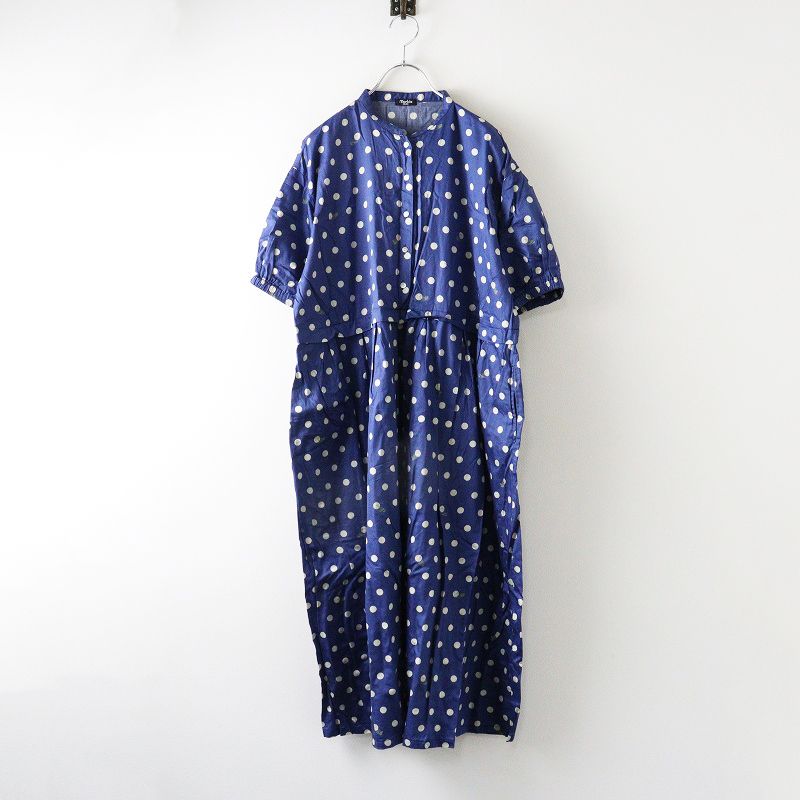 Marble SUD∶マーブルシュッド ✦ドット柄(ラッコ)ワンピース マーブルシュッド marble SUD ラッコdot コットン スタンドカラー