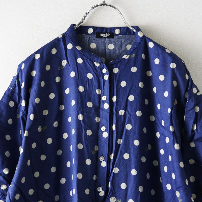 マーブルシュッド marble SUD ラッコdot コットン スタンドカラー