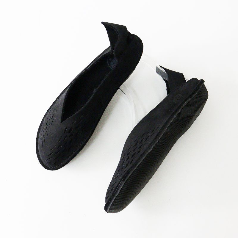  ロインツ LOINTS OF HOLLAND ワックスヌバックレザー スリッポンシューズ Turboソール 38|24 cm ブラック┃ その他 靴