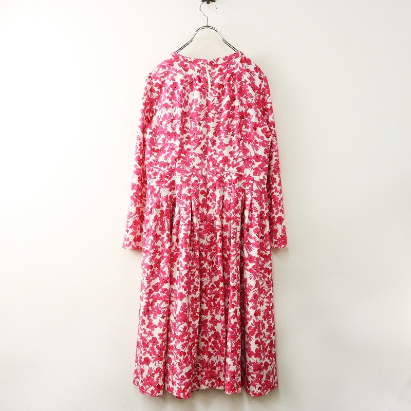 2025 FW トッカ TOCCA 洗える FLOWERS ドレス 6 ピンク トップス タック リボン フラワー