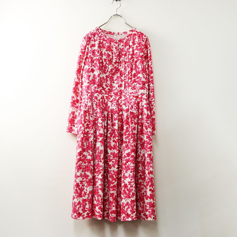 2025 FW トッカ TOCCA 洗える FLOWERS ドレス 6｜ピンク トップス タック リボン フラワー