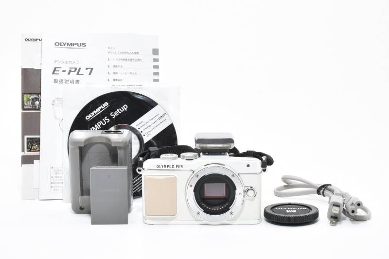 Olympus オリンパス E-PL 7 ボディ 白 ホワイト ショット数1863回と少ない ミラーレス一眼カメラ 3994-2