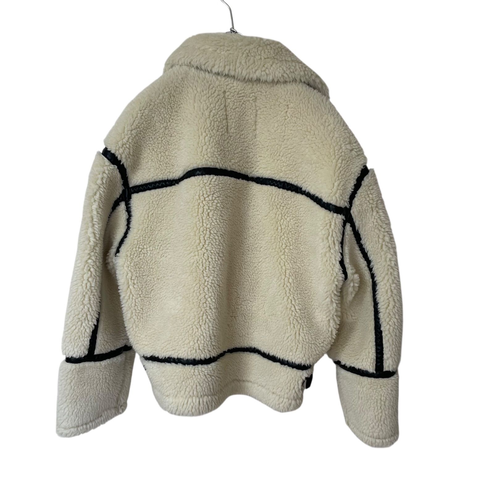 ZM1640【美品】ZARA ザラ ボアジャケット ネックベルト ホワイト 