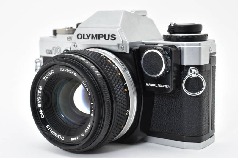 実用品 Olympus オリンパス OM 10 シルバー マニュアルアダプター付 SYSTEM ZUIKO AUTO S 1 8 50 mm レンズキット フィルム一眼カメラ 3991 19