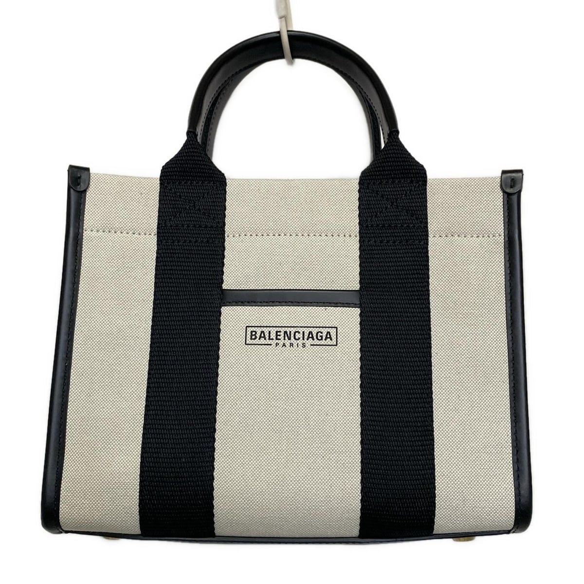 バレンシアガ トートバッグ ハードウェア XSトートバッグ 693662 アイボリー 黒 レザー