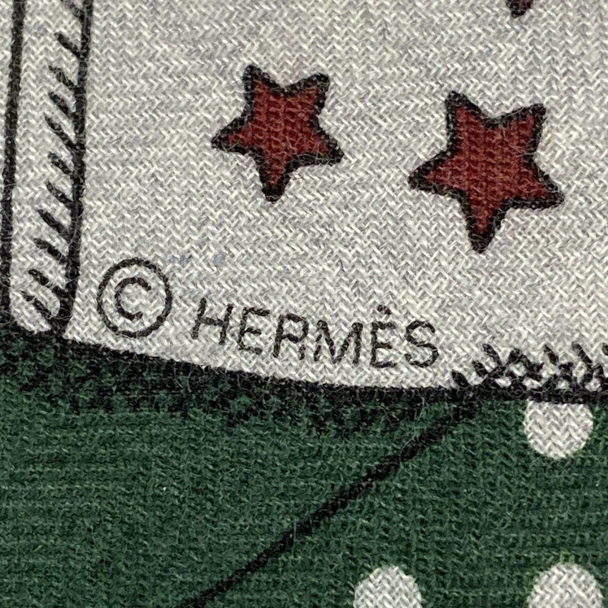HERMES エルメス ストール ショール カレジェアン カレ140 グリーン×グレー×マルチ ズアヴとドラゴン シルク
