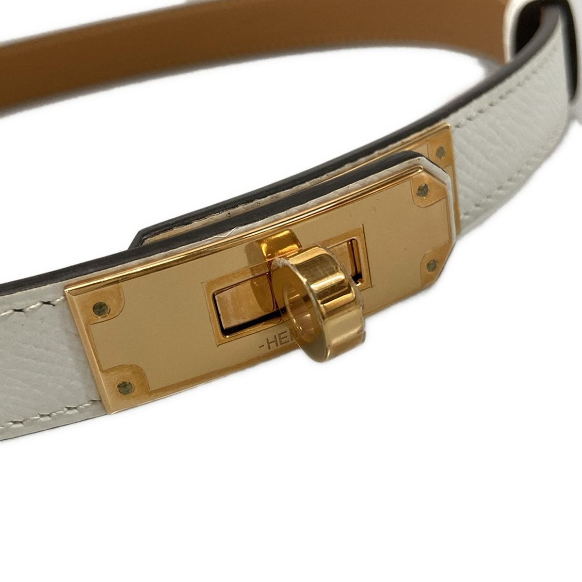 HERMES(エルメス) ベルト ケリー ニューホワイト ピンクゴールド金具