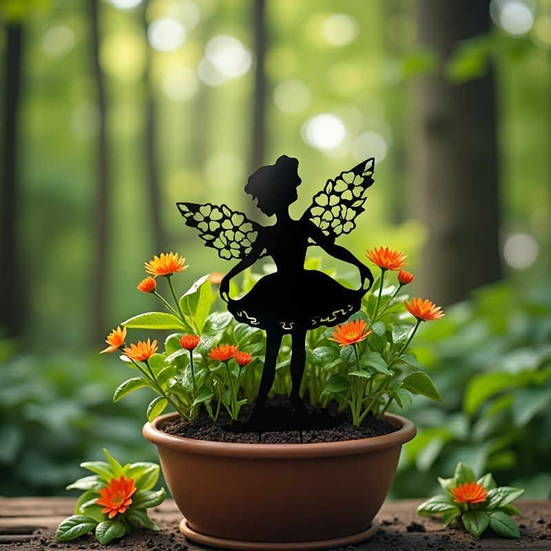 ガーデンステーク ガーデンピック 妖精の女の子 フェアリー ブラック