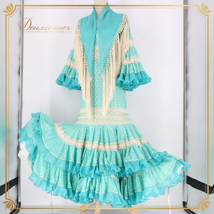 フラメンコ 衣装 ワンピース ドレス フリル レース スペイン製