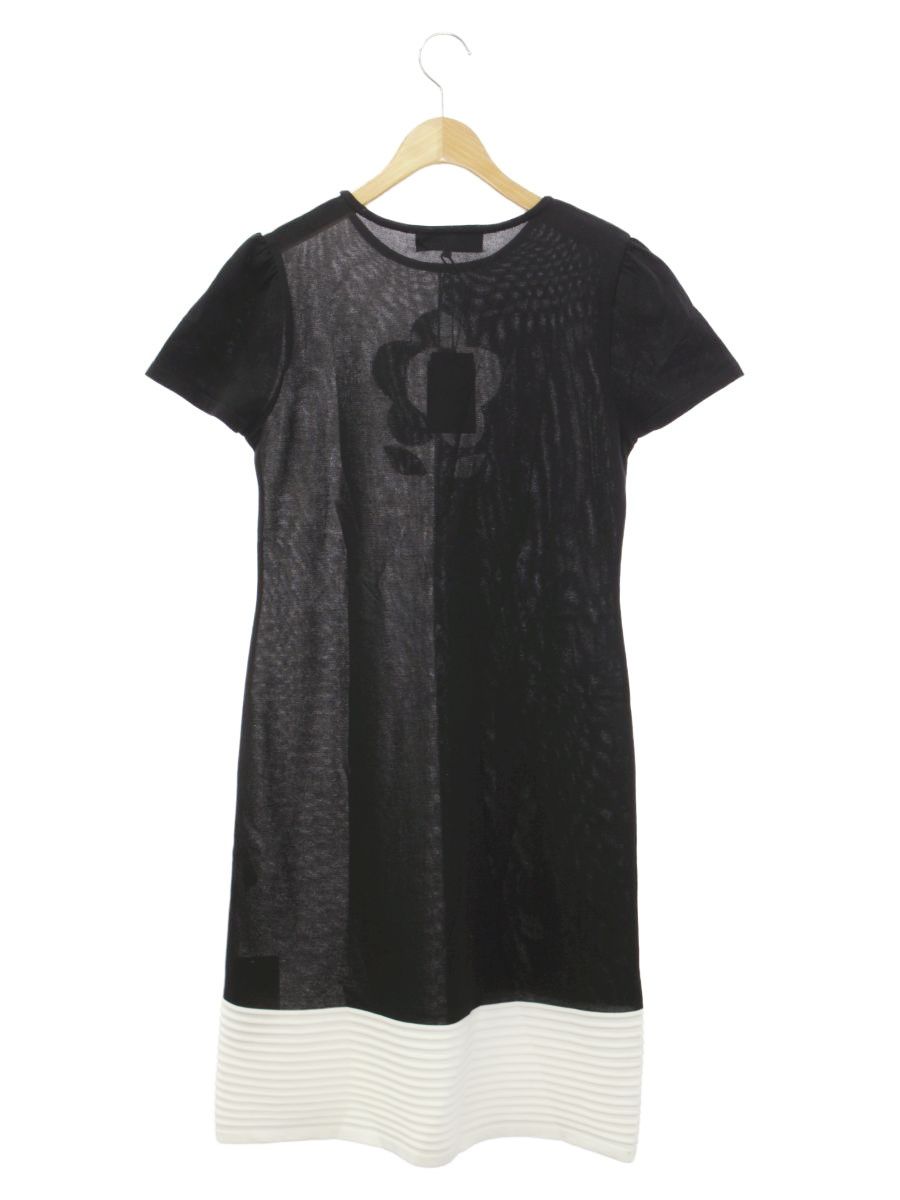 エムズグレイシー Black - White Knit One-piece 918130 ワンピース 40 ブラック ホワイト ニット