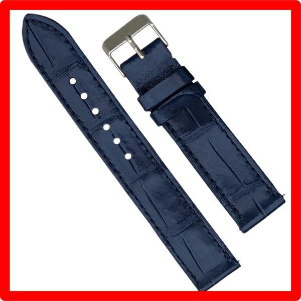 ☆送料無料☆ [vinacreations] 21mm ネイビーブルー クロコダイル