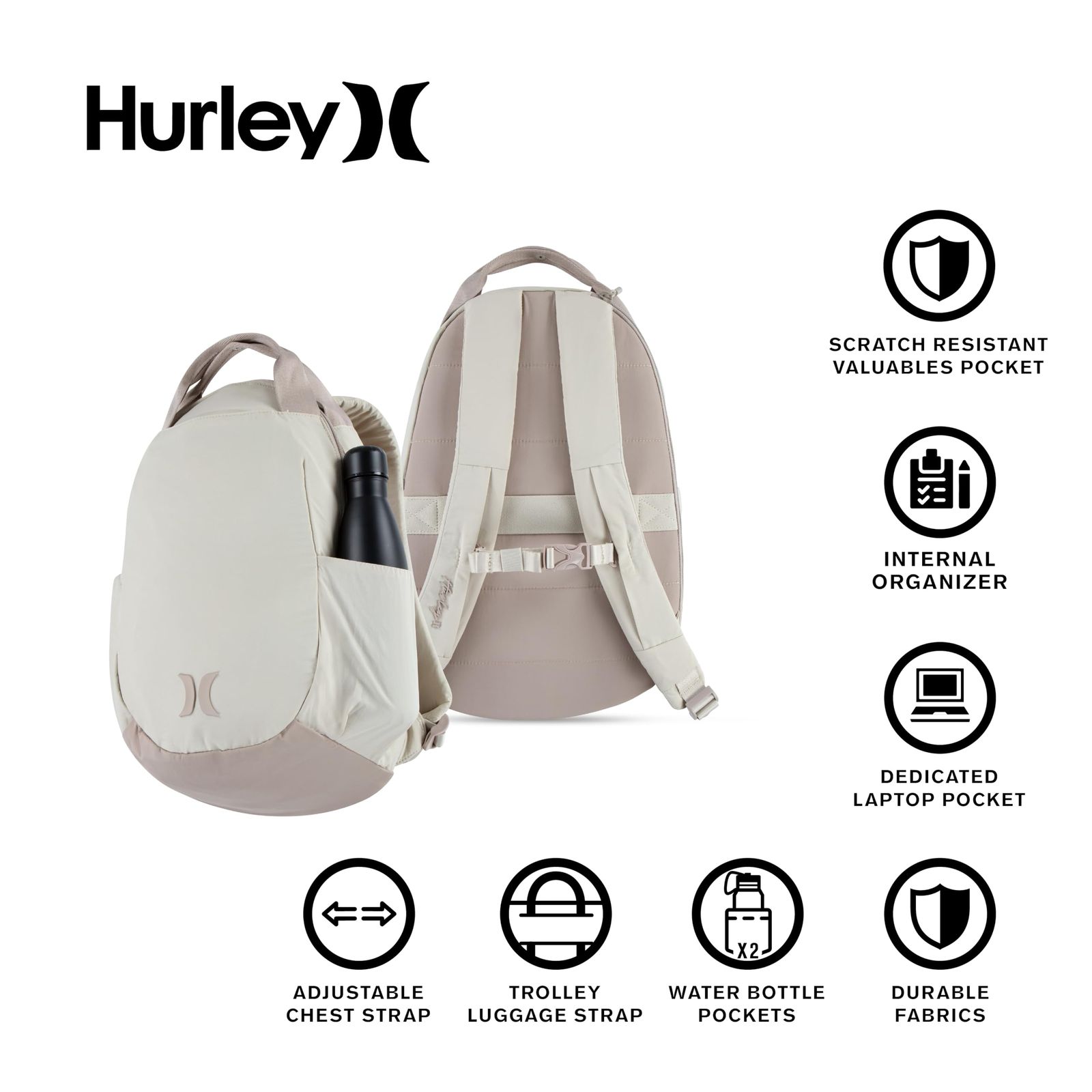 Hurley バックパック Gym Backpack レディース ブラック|||ホワイト One Size Free
