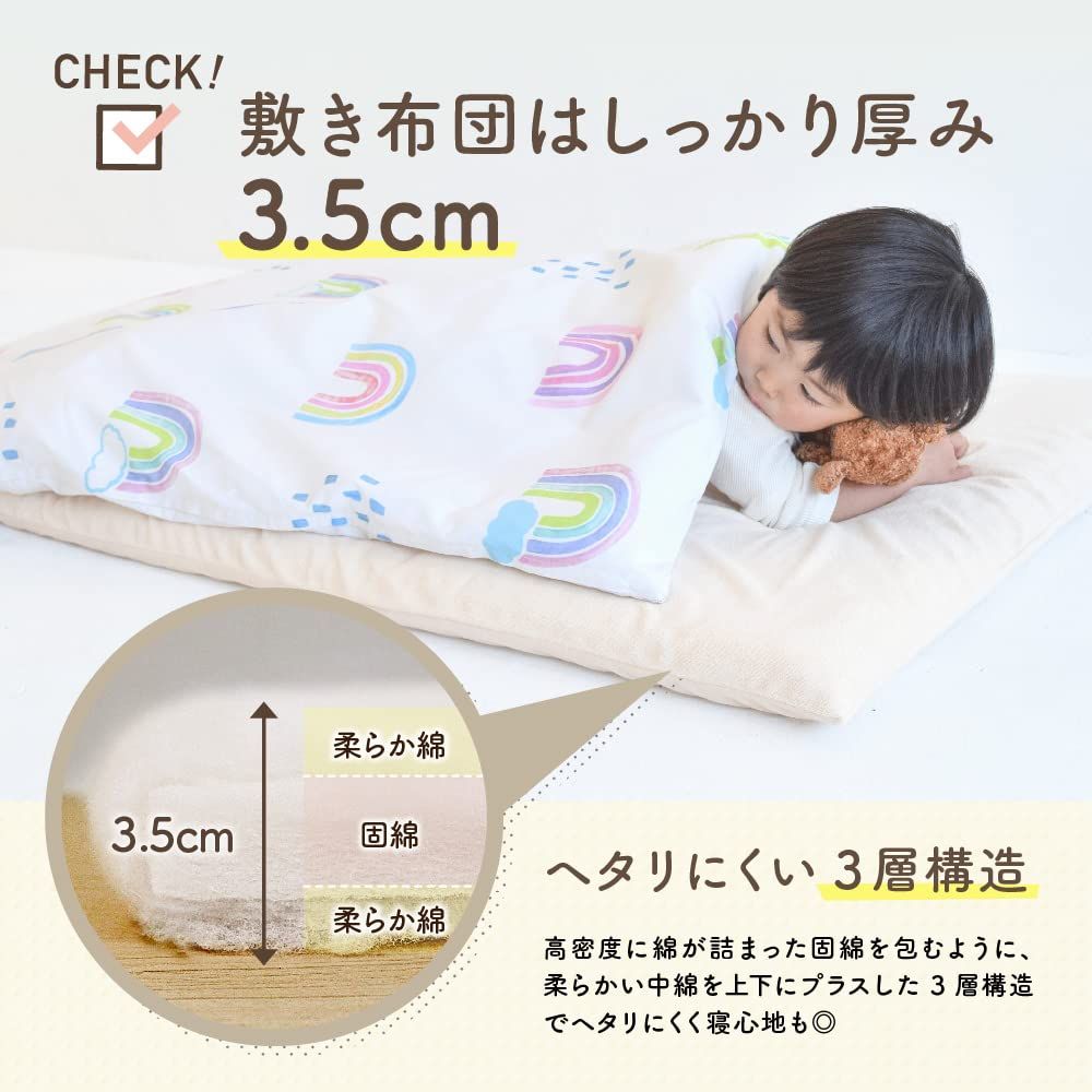 ケラッタ ぜ～んぶ洗える お昼寝布団 お昼寝布団セット 保育園 6点 大きく貼れるお名前シール 撥水バッグ