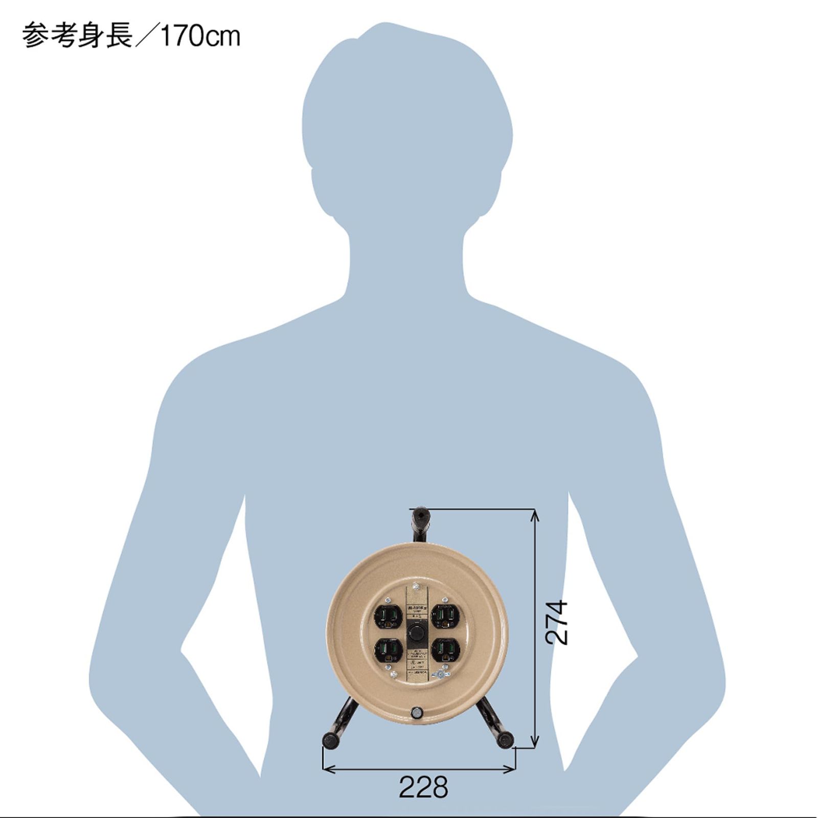  ハタヤ HATAYA コードリール 小型 コンパクト 屋内用 100 V型 コード10 m 太さ2.0 標準型 接地付 コンセント コンセント防塵シャッター 家庭用 工場用 建設現場 軽作業 JSリール JS-101 K コードリール 延長コード 電動工具 エア工具