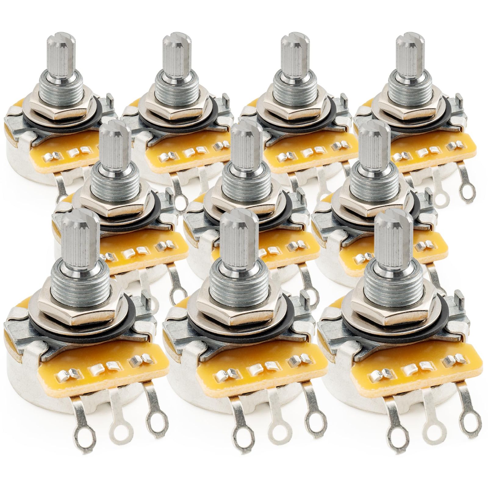 CTS 450 A 500 K ポット スプリットシャフト3 8インチ 10 Aカーブ ポテンショメーター エレキギターベース用 セット