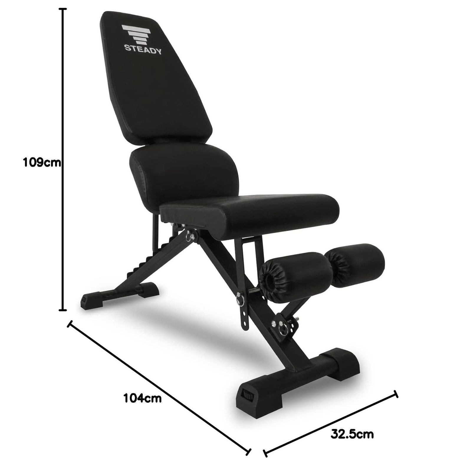 新品 STEADY トレーニングベンチ【耐荷重330kg/背面×座面の角度調整