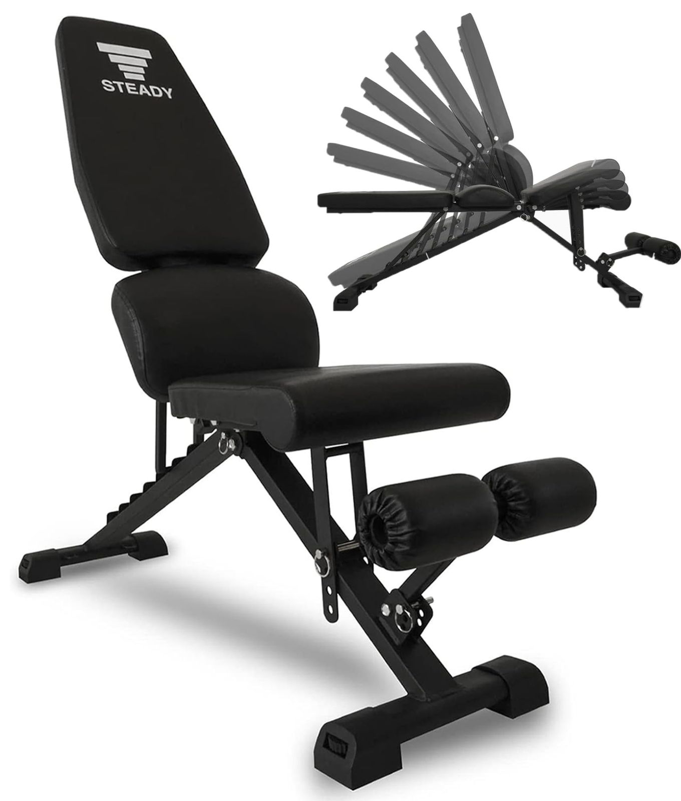 新品 STEADY トレーニングベンチ【耐荷重330kg/背面×座面の角度調整