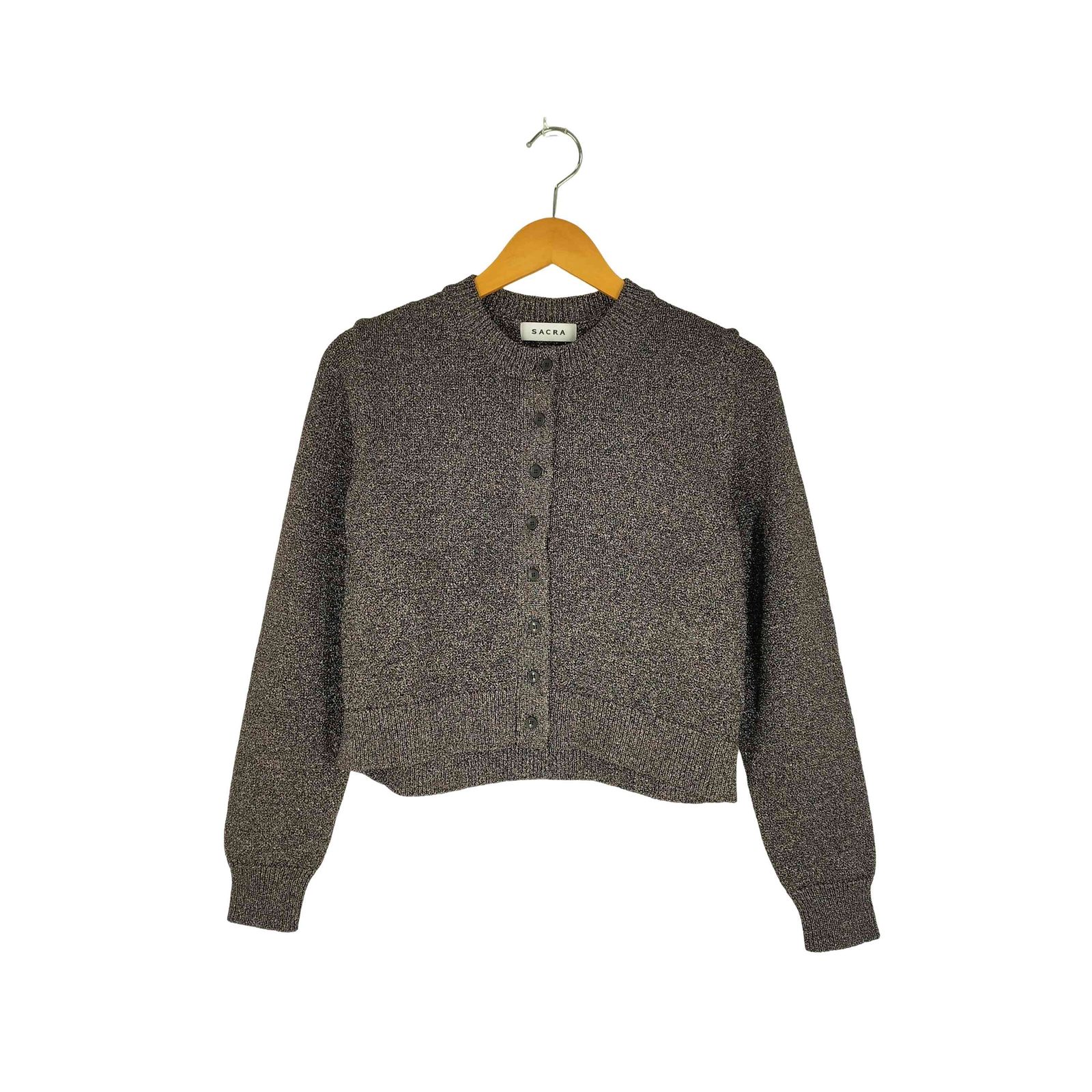 【24AW✨️】SACRA グロッシーリリーカーディガン ラメ ネイビー M 24AW✨️】SACRA グロッシーリリーカーディガン ラメ ネイビー M 24aw