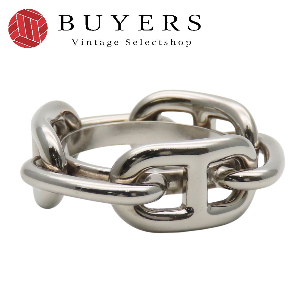 中古 エルメス スカーフリング シェーヌダンクル BIJOUTERIE FANTAISIE メタル シルバー メッキ アクセサリー 小物 レディース 女性 HERMES 中古】 エルメス スカーフリング シェーヌダンクル BIJOUTERIE