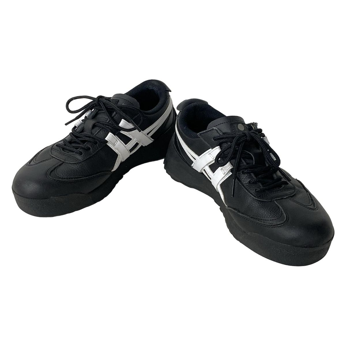 asics Onitsuka Tiger アシックス オニツカタイガー シューズ 25 - 黒×白 レザー