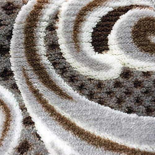 San-Luna トイレマット 洗える ロング 65 cm × 130 モダンオーナメント 日本製 抗菌 防臭 吸水 速乾 耳長 滑り止め ずれ防止 長方形 ブラウン