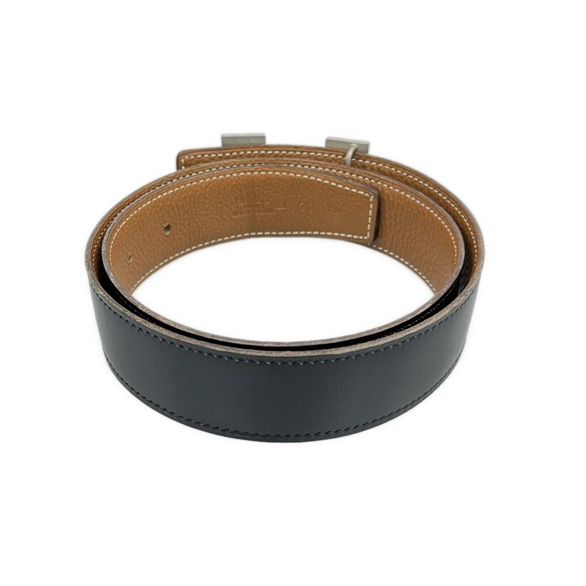 HERMES(エルメス) ベルト 70 Hベルト 黒×ゴールド シルバー金具/70