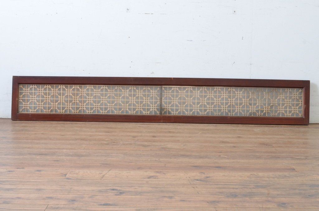 現状販売 組子欄間 アンティーク建具 両面ガラス入り レトロ 明かり取り 明り取り 4～7営業日前後で発送 修理加工希望の方3ヶ月程で発送