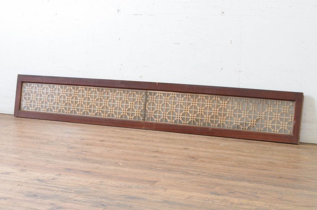 現状販売 組子欄間 アンティーク建具 両面ガラス入り レトロ 明かり取り 明り取り 4～7営業日前後で発送 修理加工希望の方3ヶ月程で発送