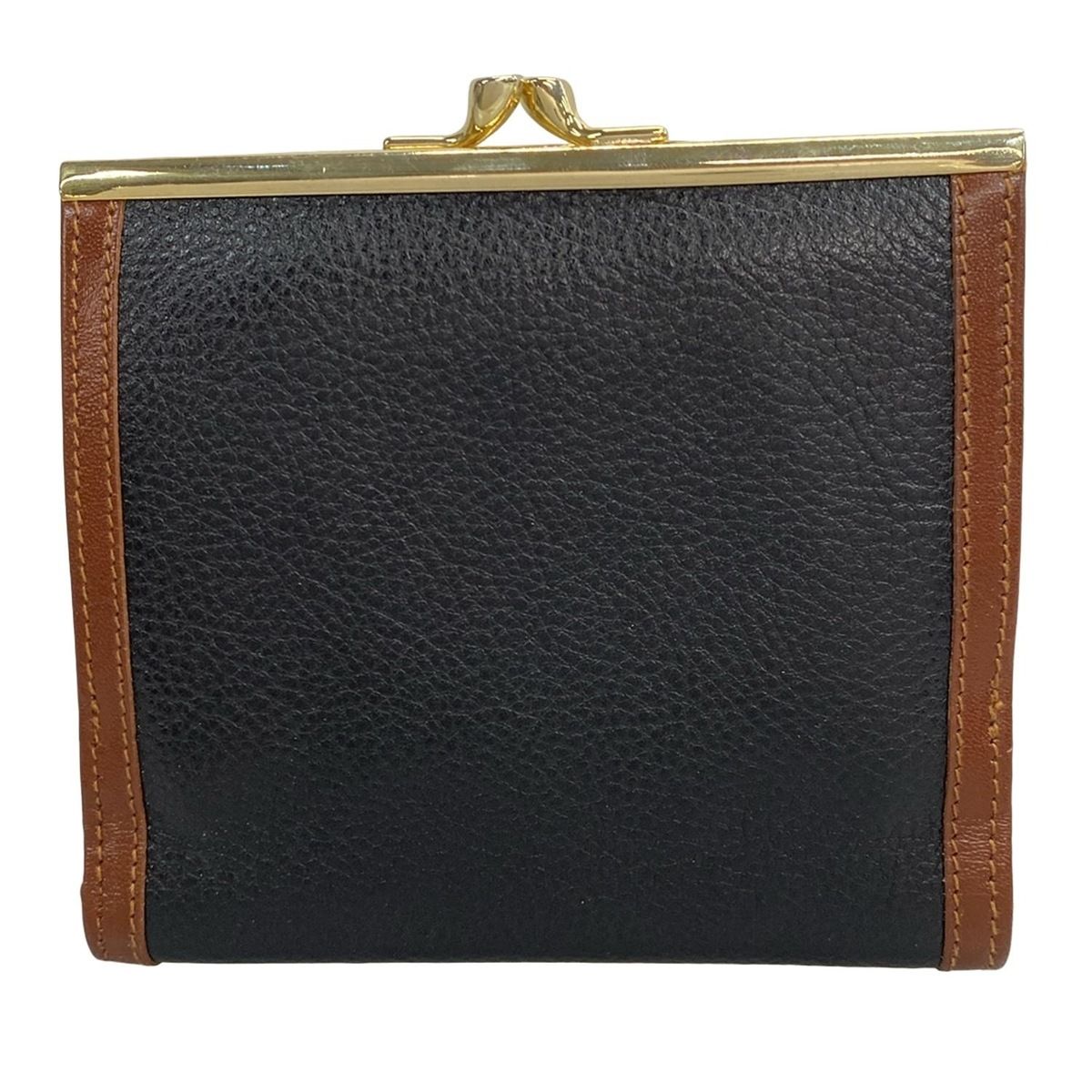 BALLY バリー 2つ折り財布 黒 ダークブラウン がま口 レザー