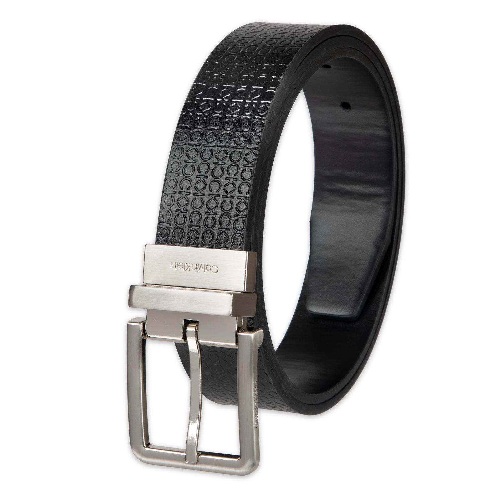 カルバンクライン ベルト Calvin Klein Jeans ジーンズ メンズ リバーシブル レザーベルト CKロゴ バックル レザー カッコイイ オシャレ BLACK|BLACK Sサイズ 約76