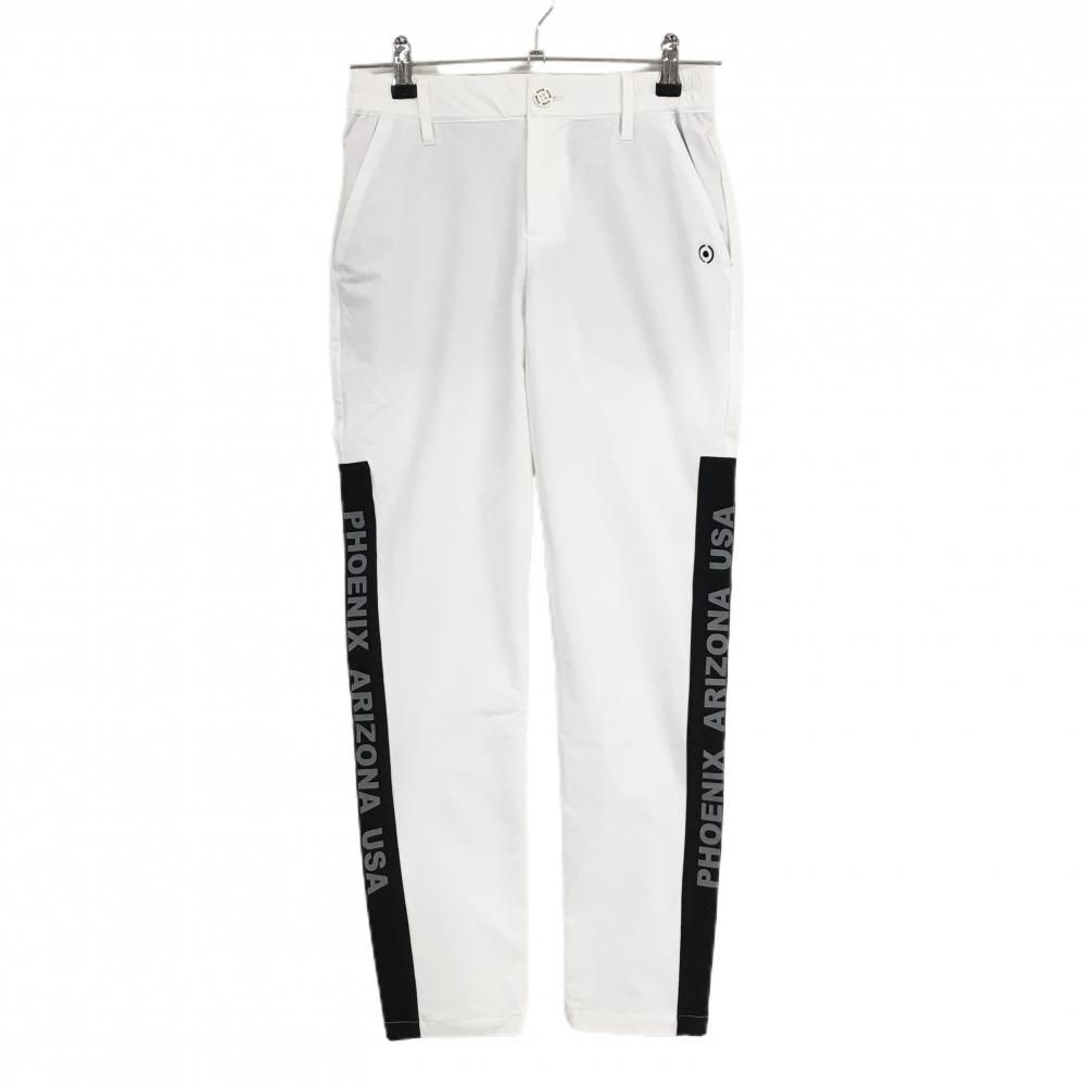 ピン パンツ 白 黒 一部サイド切替 CORDURA ストレッチ レディース S ゴルフウェア PING
