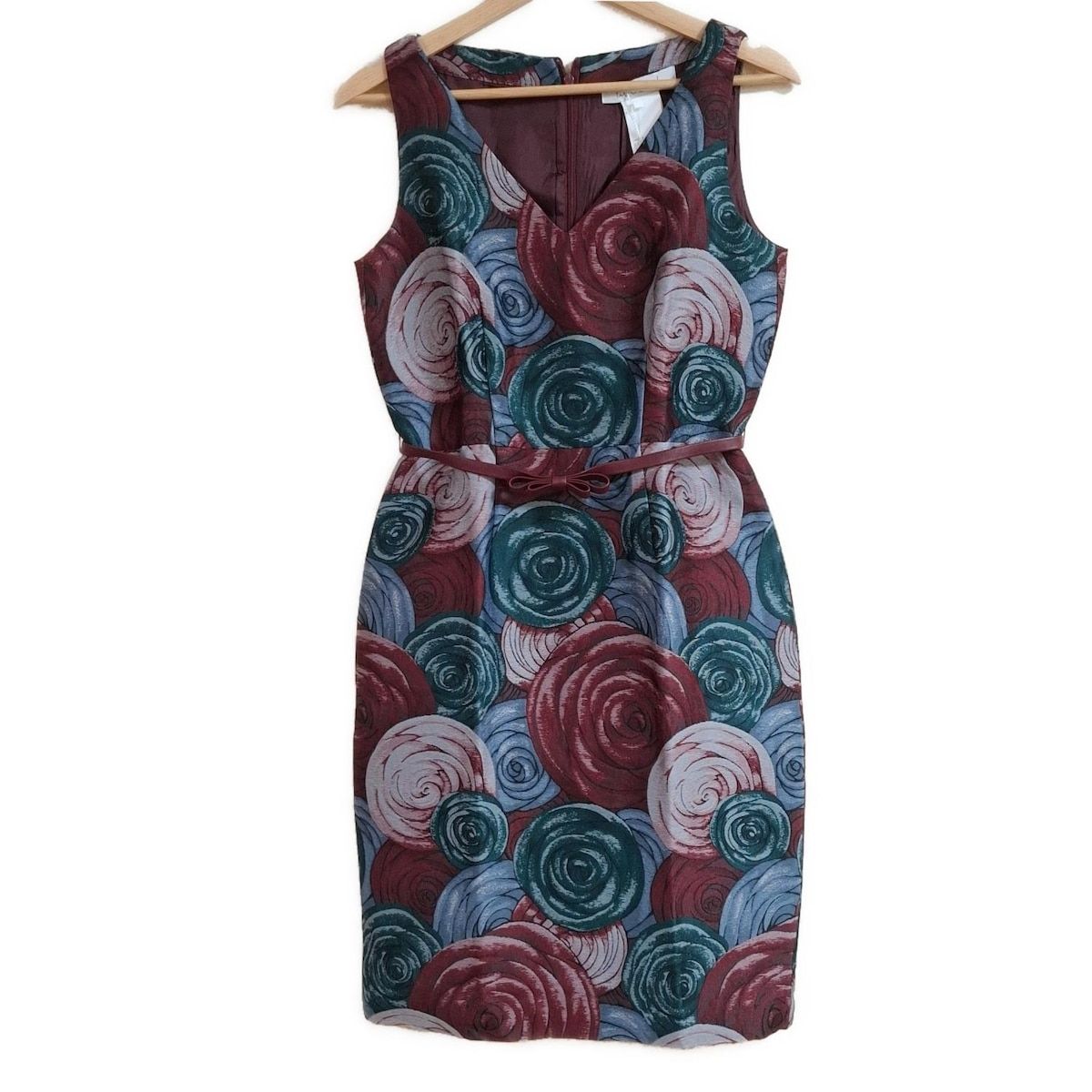 イントレンド マックスマーラアウトレット ワンピース サイズ40 J レディース ボルドー ダークグリーン マルチ