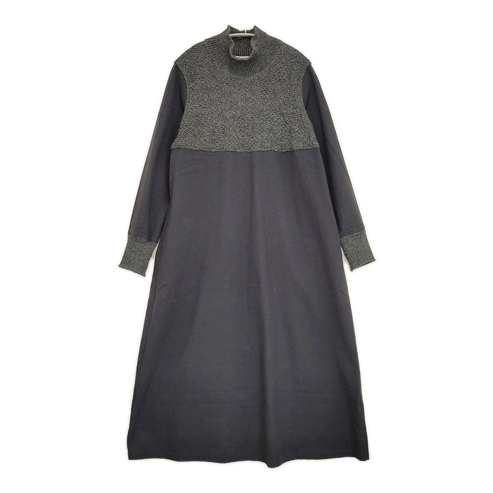 susuri グラフトハイネックワンピース 17-534 ニット切替 サイズM ワンピース ネイビー グレー レディース ススリ 5-1128 T♪