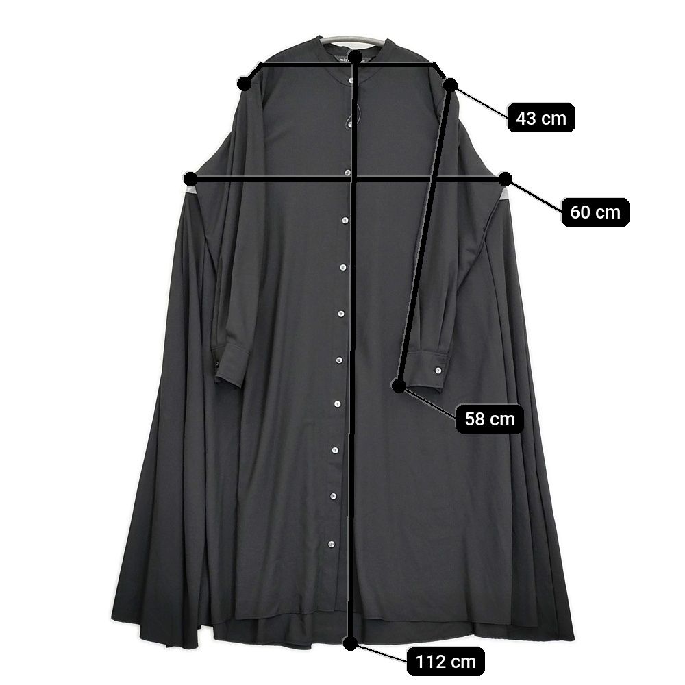 mizuiro-ind T/R stand collar flare OP フレアシャツワンピース
