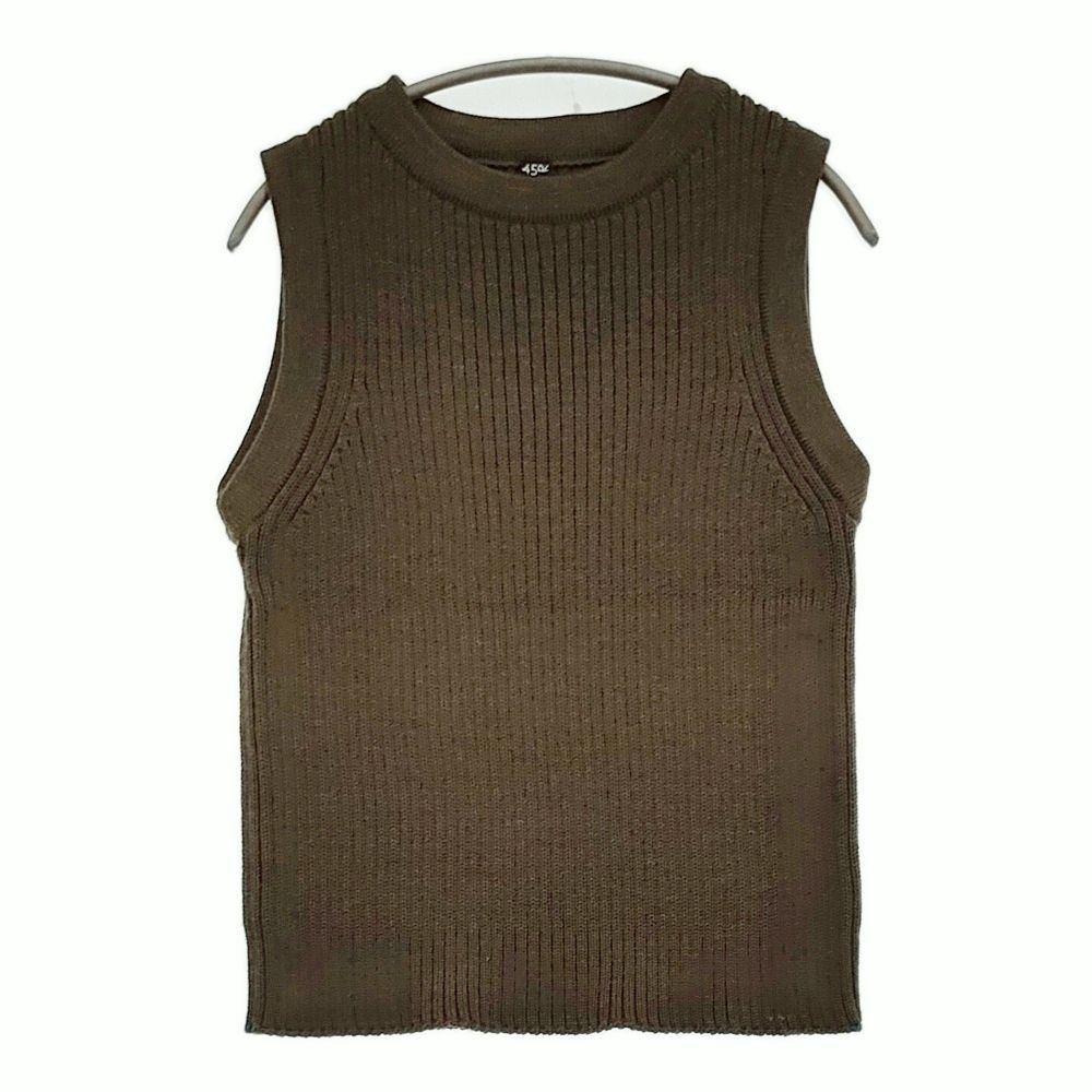 45 R rpm USモーのリブベスト ニットベスト 定価44000円 サイズ2 2025 カーキ レディース フォーティーファイブアールピーエム 5 1128 T