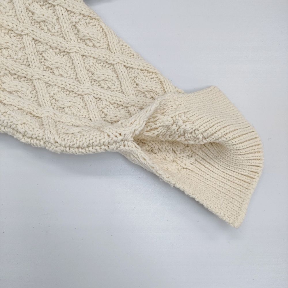 AURALEE HARDTWIST アランニット 09AP03FM サイズ0 クルーネック ケーブル セーター ニット キナリ レディース オーラリー【中古】5-1128T♪ AURALEE HARDTWIST アランニット 09AP03FM サイズ0 クルーネック