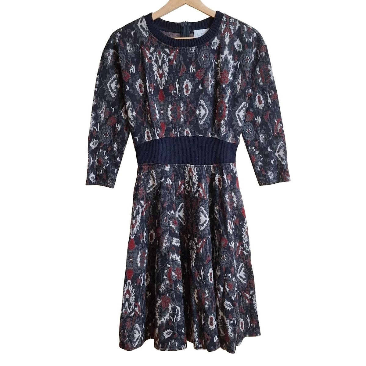 イントレンド マックスマーラアウトレット ワンピース サイズS レディース - ダークネイビー×レッド×マルチ