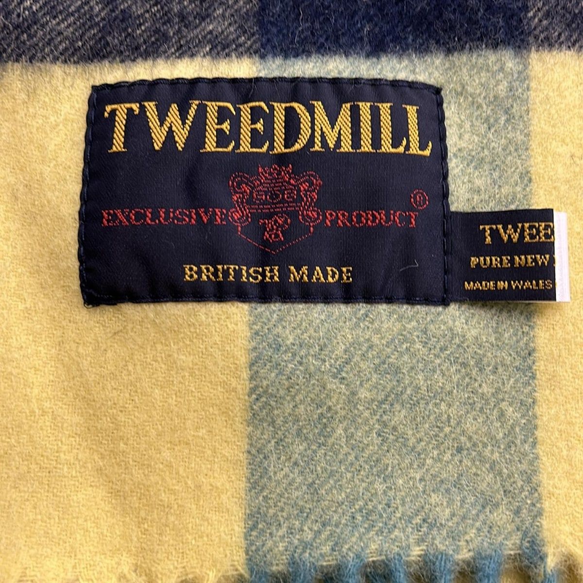 TWEEDMILL ツイードミル ストール ショール イエロー ネイビー ブルーグリーン チェック柄 ウール