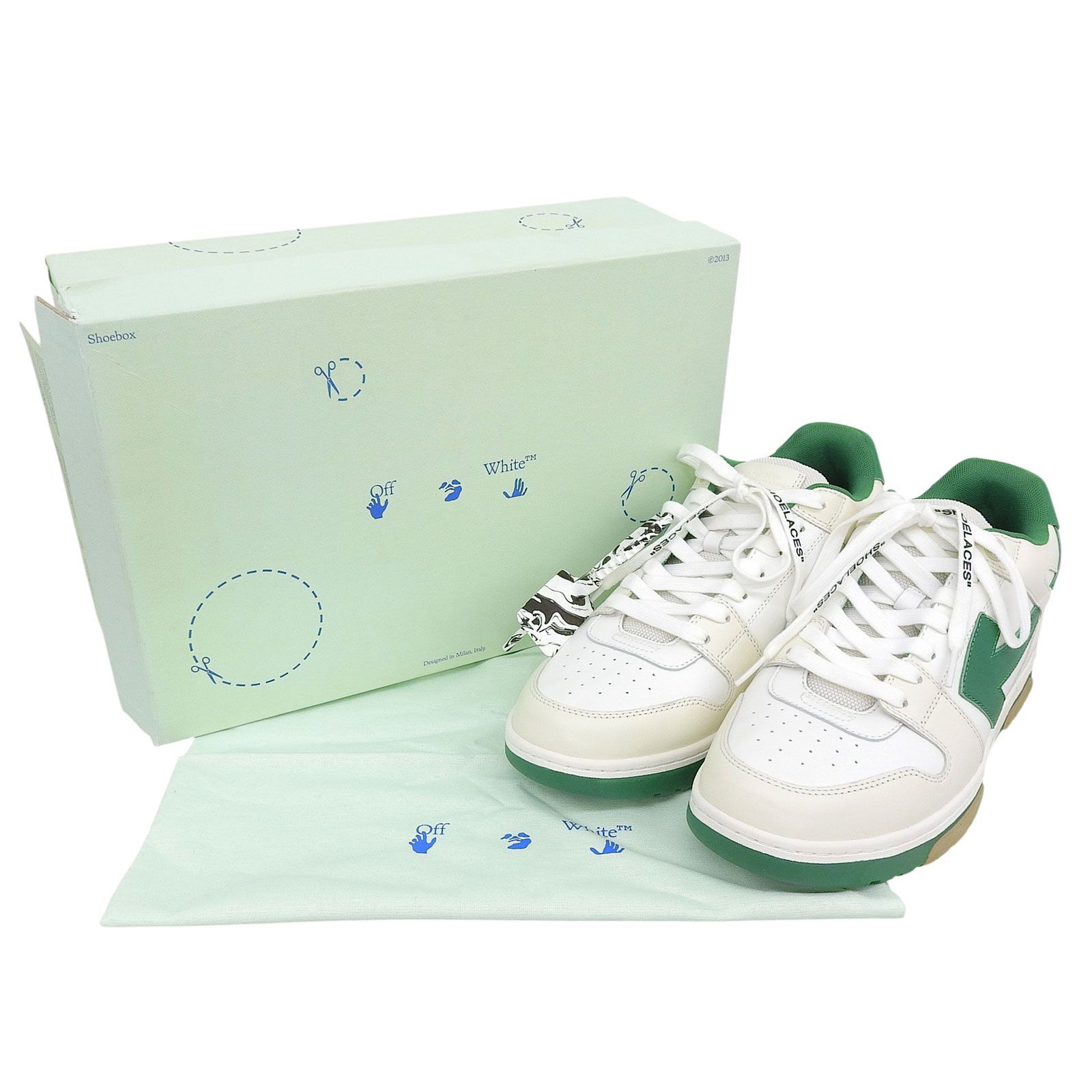 未使用品△OFF-WHITE オフホワイト OMIA189F20 OUT OF OFFICE レザー