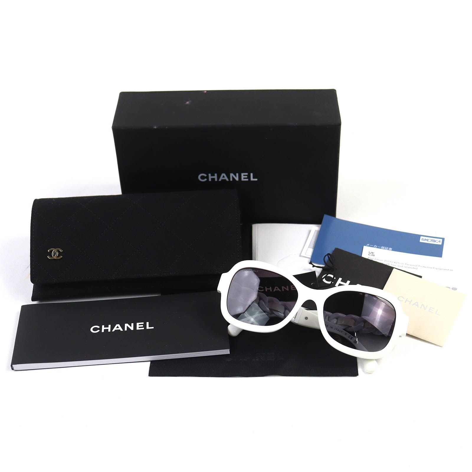 極美品△CHANEL シャネル 5465-Q-A ココマーク パテントレザー